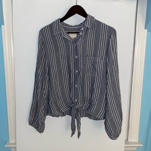 American Eagle Striped Button Up Shirt